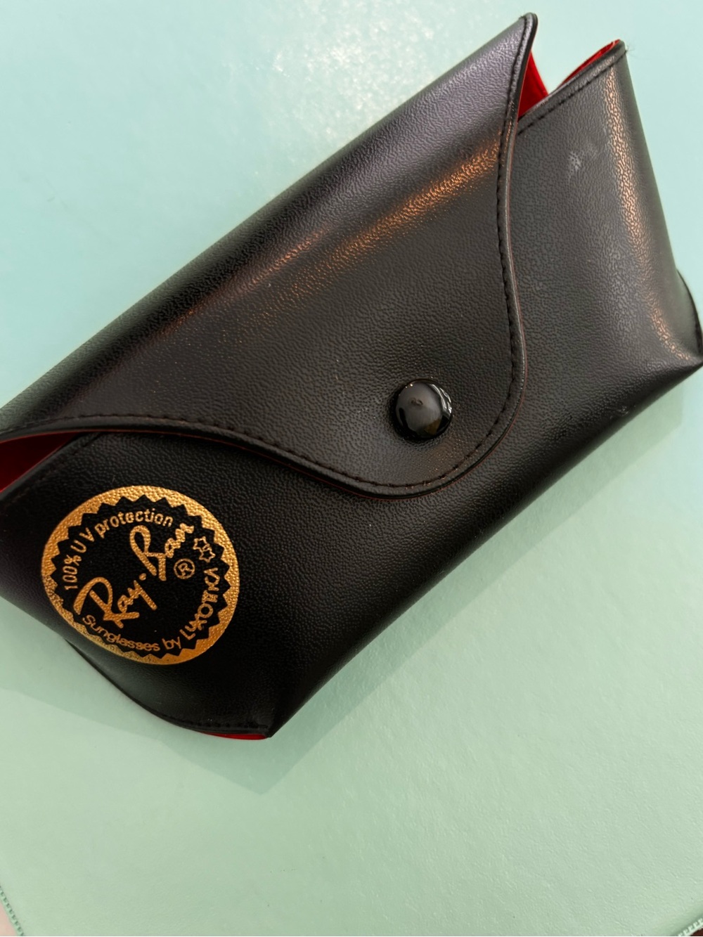 Ray-Ban Black and Red Sunglasses case unisex